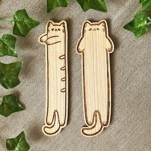 Cat bookmark cut and engraved on wood