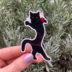 Adesivo de gato romântico