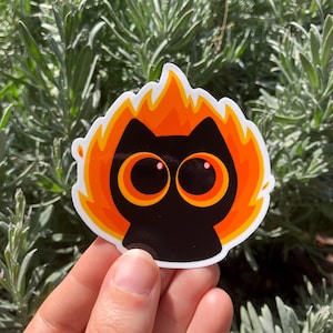 Adesivo de gato de fogo