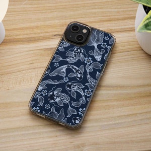 Koi Fish Clear Phone Case, iPhone 14, iPhone 13, iPhone 12, iPhone 11, Samsung S21, Samsung S22