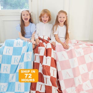 Manta personalizada con nombre, regalo divertido, manta personalizada con nombre para niñas/niños, manta personalizada con nombre inicial, regalo de cumpleaños, regalo para niños