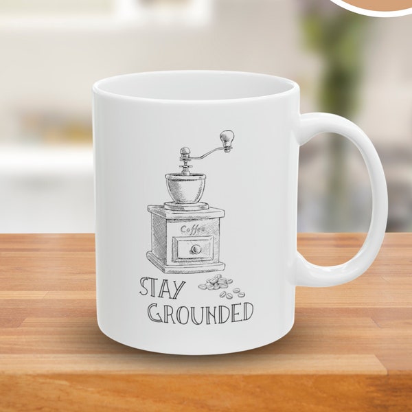 Pilot Mug Stay Grounded Coffee Antique Coffee Grinder Funny Enlisted Pilot Gift Mug For Co Pilot Mug Coffee Snob Mug Coffee Lover Mug Gift