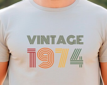 Vintage 1974 50th Birthday Shirt, 50th Birthday Gift For Men, 50th Birthday Friend, Unisex Jersey Short Sleeve Tee