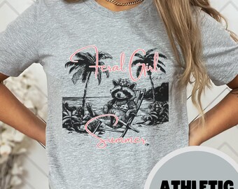 Feral Girl Summer Raccoon Beach Vacation Summer T Shirt Funny Joke Meme Cowgirl Western Rodeo Tee Shirt Bella + Canvas 3001