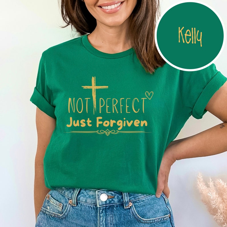 Pas parfait, juste pardonné, jeune chrétien t-shirt groupe chrétien t-shirt inspiré de la foi chrétien cadeaux religieux pour femme pas parfait image 8