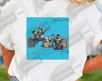 Maglietta Weezard Band Comfort Colors 1717 Wizard Rock Band Grafica Divertente Fantasy Musica Design Indie Rock Parodia Stile Maglietta