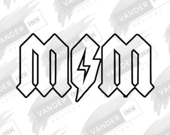 Rock & Roll Mom SVG PNG Vintage Band Logo Mom Design Digital Download Shirts Gifts Design for Cricut DIY