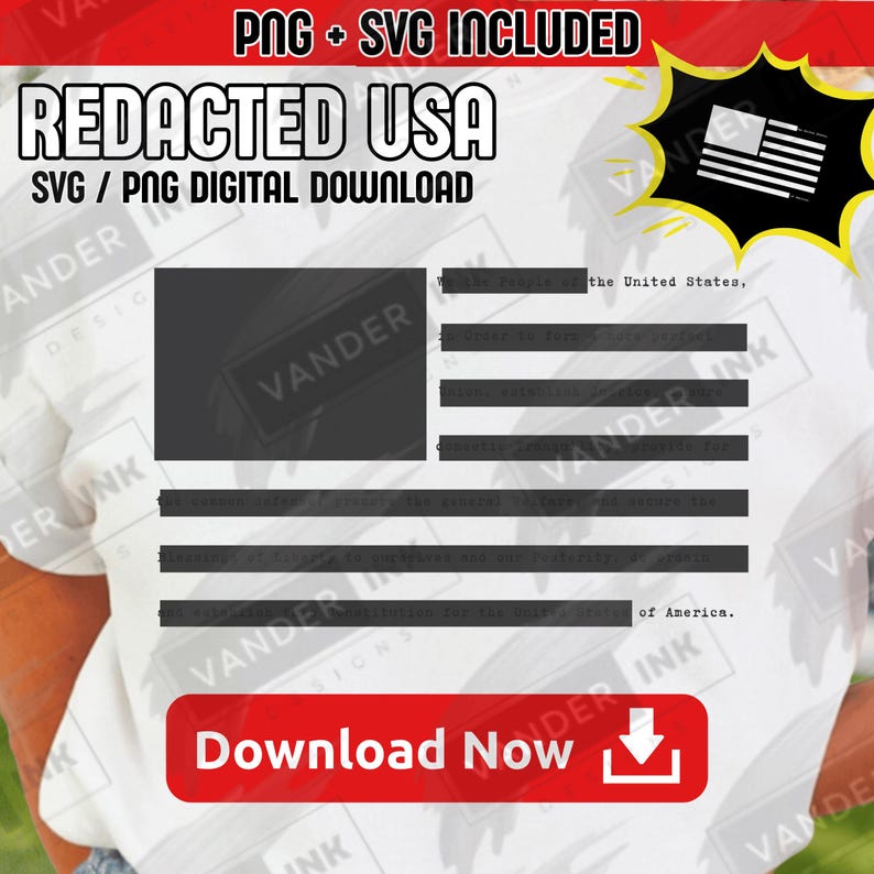 Redacted Preamble American Flag SVG PNG Digital Download We the People ...