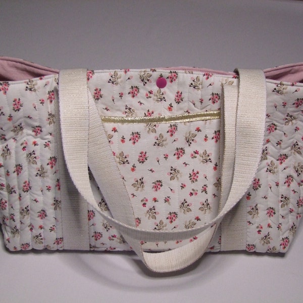 Sac matelassé en coton artisanale motif fleuri