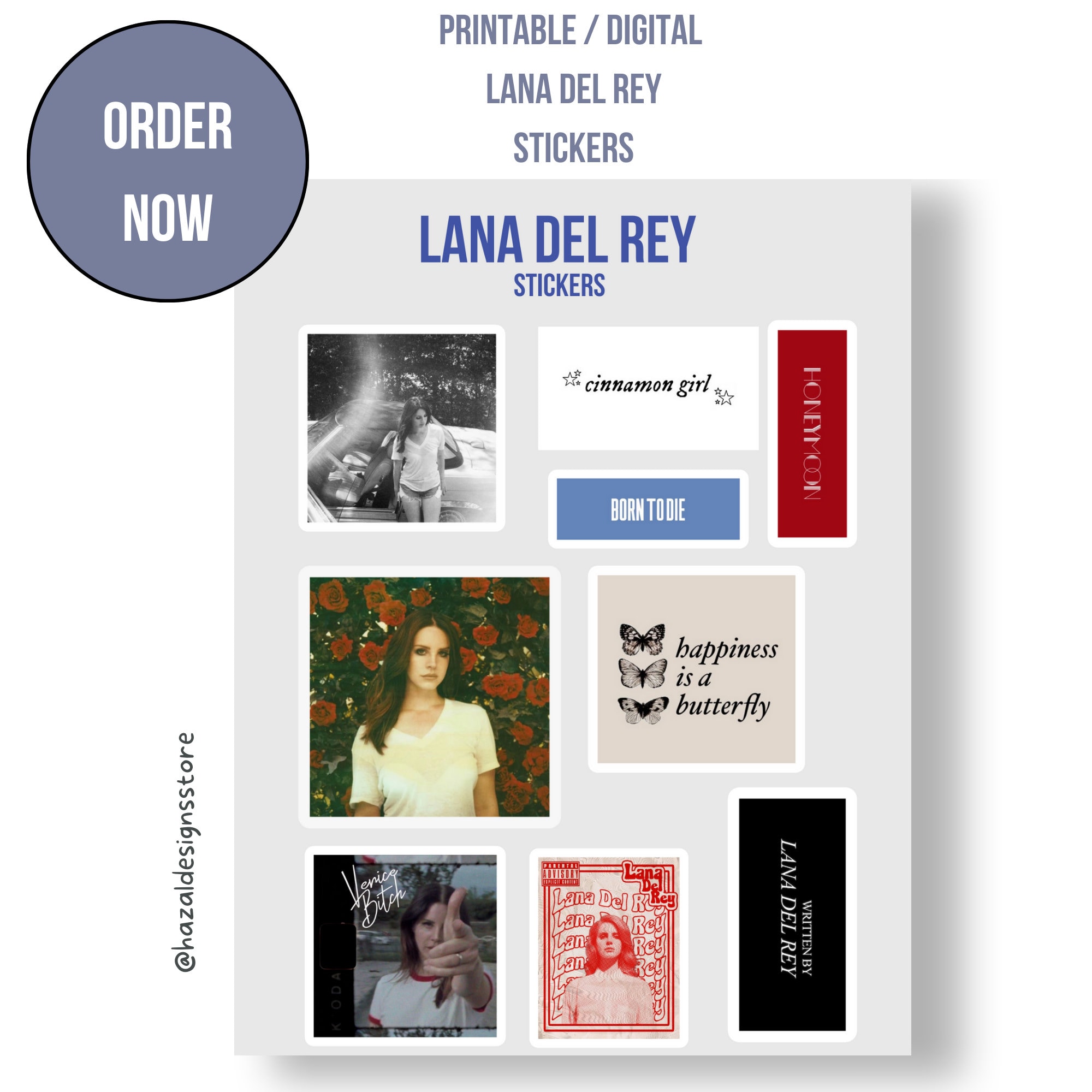 Lana Del Rey Stickers / Lana Del Rey Album Stickers / Lana Del Rey ...