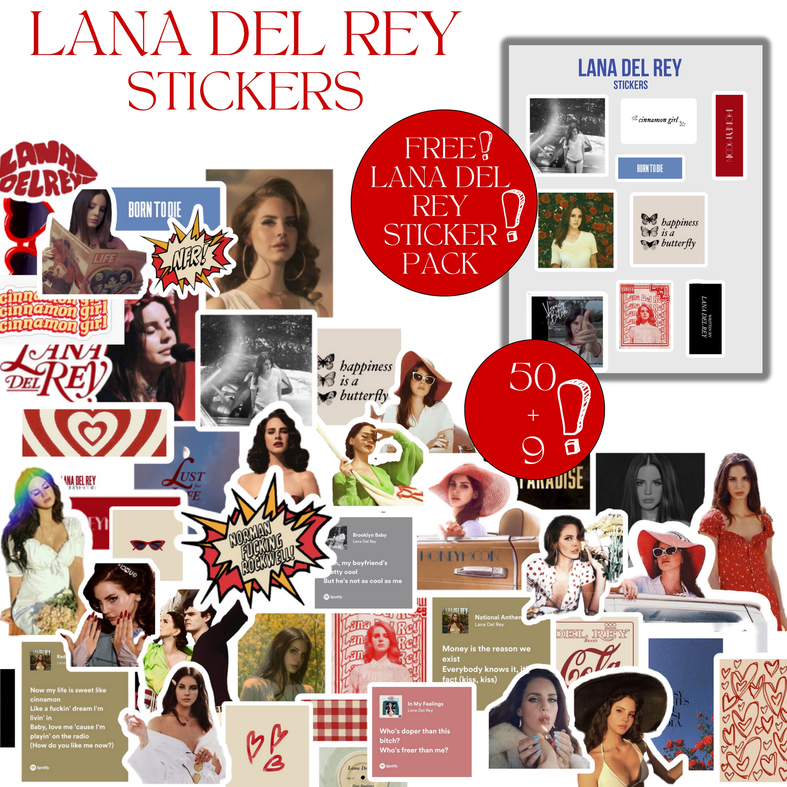 Lana Del Rey Stickers, Lust for Life Stickers, Lana Del Rey