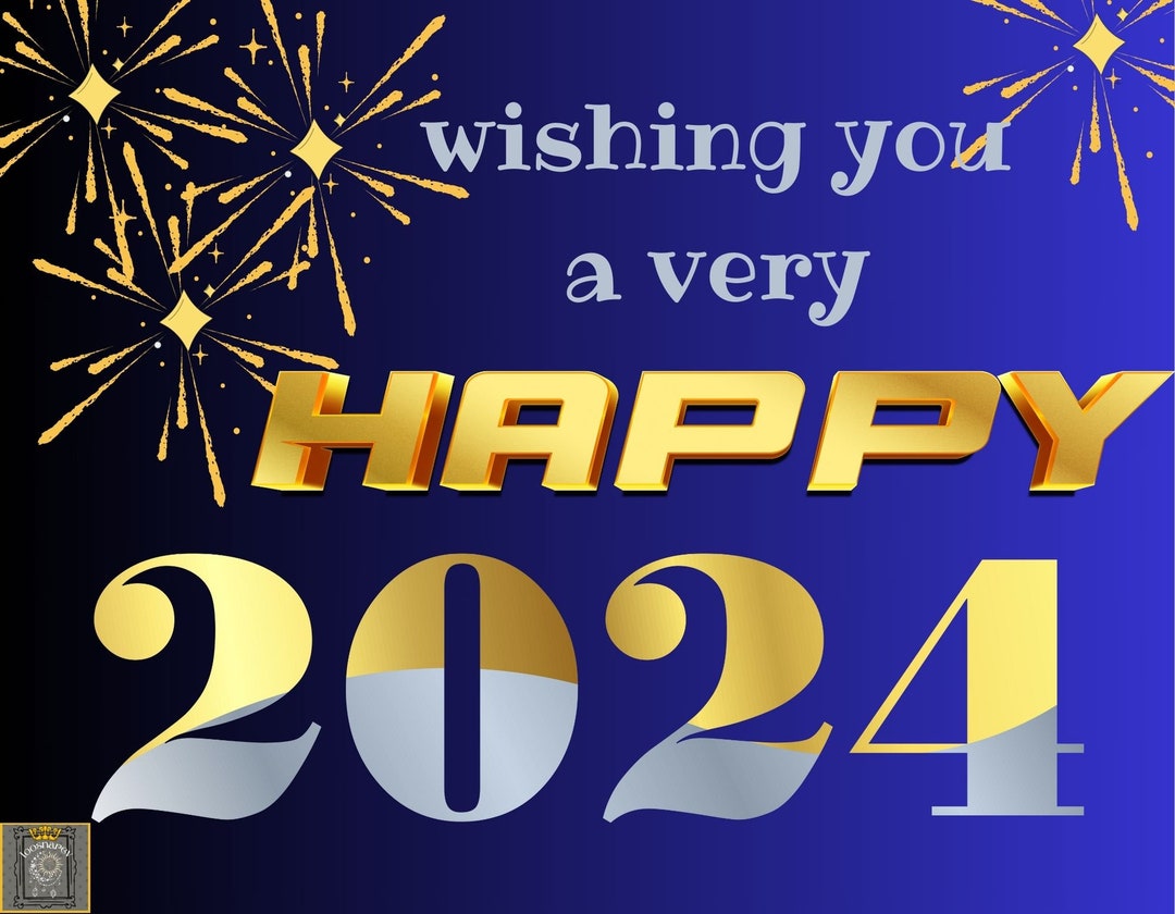 Animated New Year Card Happy 2024 Wishes Etsy