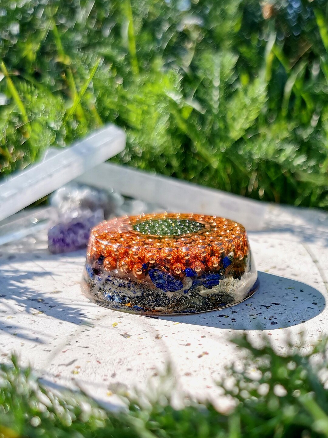 Lapis Lazuli Orgone Tower Buster – Energy Generator For EMF Protection – Entirely Zen – Handmade
