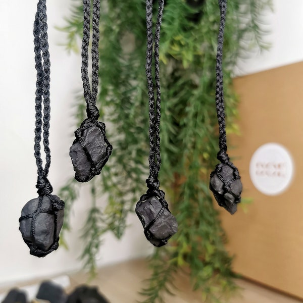 Shungite Braided Necklace Black