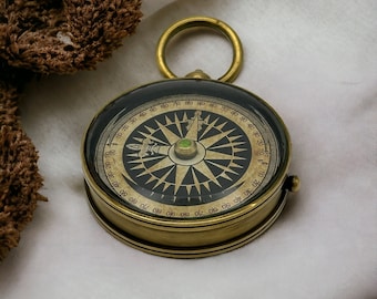 Kompass aus Messing, Geschenk zum Jahrestag, Geschenk für Freund, Hochzeitsgeschenk für Ehemann, gravierter Kompass, Geschenk für Ihn, Hochzeitsgeschenk für Ehefrau