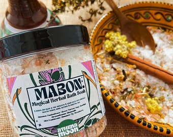 MABON magisches Kräuterbad einweichen | relax |Aromatherapie| botanische | Badegeschenk |Himalaya-Salz| geblümt| ätherisches Öl |Hexenwerk |Apotheke