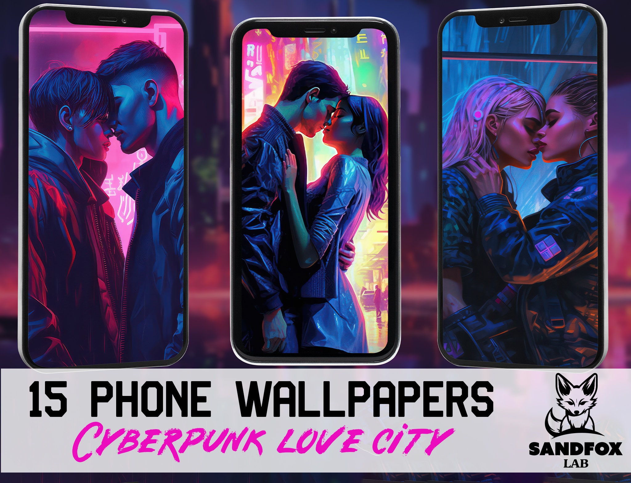 Cyberpunk Mobile Wallpaper iPhone Pride Wallpaper (Instant Download) 