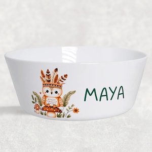 Personalized children&#39;s bowl, children&#39;s tableware for home and school, Indian animal collection 48 models - 3 writing colors