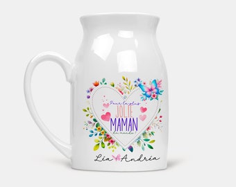 Brocca per il latte personalizzabile piccolo vaso in ceramica personalizzato Regalo mamma nonna Tata Madrina Tata padrona ATSEM