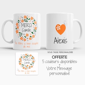 Mug Cup - Thank you for helping me grow to personalize first name - gift for Teacher, Atsem, Nanny (5 models)