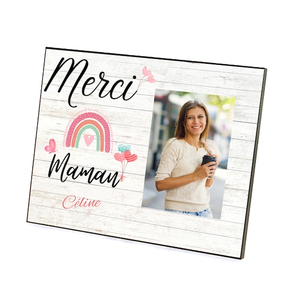 Cadre Fête des mères - Merci Maman - Prénom à personnaliser - MDF