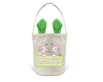 Sac de pâques personnalisé, Oreilles de lapin couleur vert