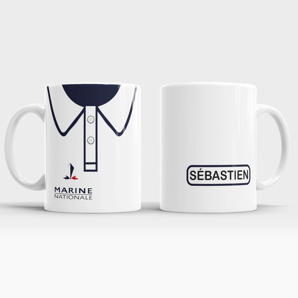 Mug Tasse  Marine Nationale prénom à personnaliser