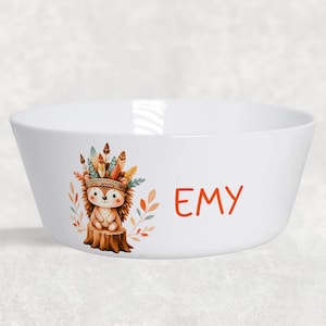 Personalized children&#39;s bowl, children&#39;s tableware for home and school, Indian animal collection 48 models - 3 writing colors