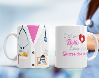 Mug Tasse - Infirmier Infirmière - A personnaliser Prénom Photo Service Hôpital