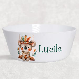 Personalized children&#39;s bowl, children&#39;s tableware for home and school, Indian animal collection 48 models - 3 writing colors