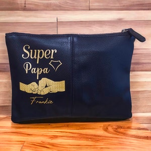 Etui Pochette Super Papa Papy Parrain prénom personnalisé Cadeau 2820 cm 2L Trousse image 2