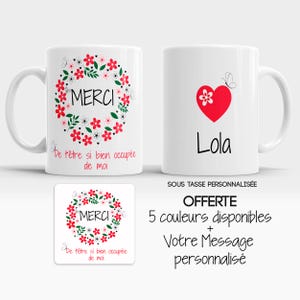 Mug Cup - Thank you for helping me grow to personalize first name - gift for Teacher, Atsem, Nanny (5 models)