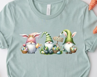 Easter Gnomes T-Shirt, Family Egg Hunt Day Tee