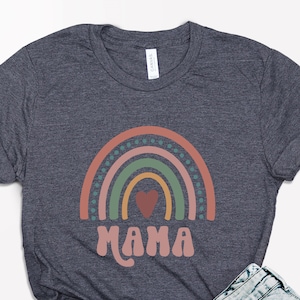 Rainbow Mama T-Shirt, Mother’s Day Gift Shirt, Boho Rainbow Shirt, Blessed Mama Tee, Retro Mama Tee, Best Mom Life Shirt Gift for Mommy