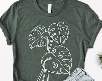 Monstera Plant Graphic Tee: Botanical Shirt for Plant Lovers