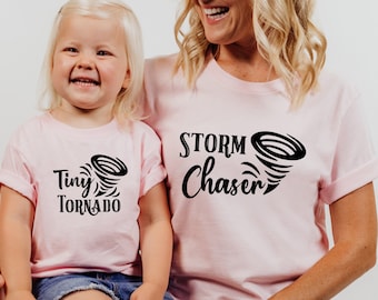Matching Mom Kids T-Shirt, Storm Chaser, Tiny Tornado Tee