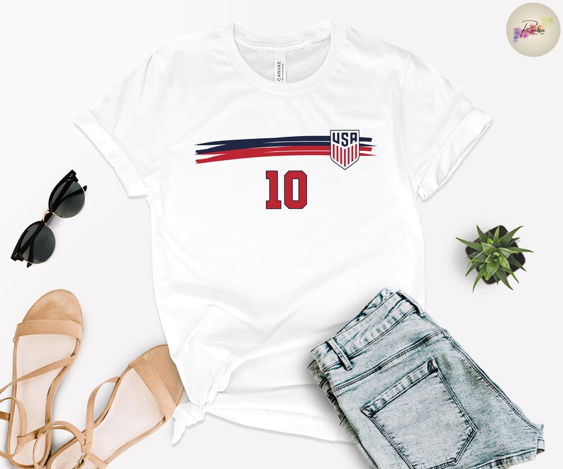 US Soccer T-Shirt, USA World Cup 2026 Shirt, Number 10 Football Tee image 2