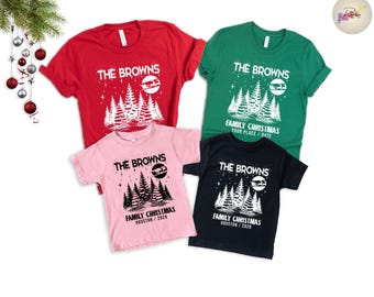 Custom Family Christmas T-Shirt, Personalized Name Matching Xmas Shirt