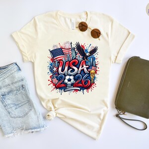 USA 2026 T-Shirt, US Soccer World Cup Shirt, Patriotic Game Day Tee image 6