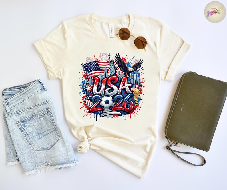 USA 2026 T-Shirt, US Soccer World Cup Shirt, Patriotic Game Day Tee image 6