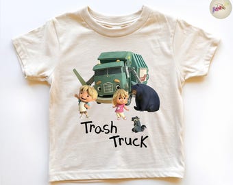 Trash Truck Toddler Shirt: Kids Birthday Tee or Baby Bodysuit