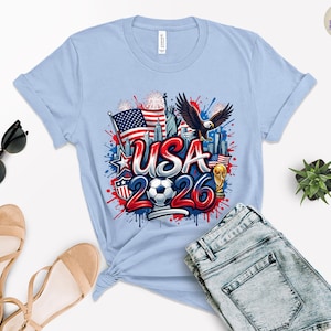 USA 2026 T-Shirt, US Soccer World Cup Shirt, Patriotic Game Day Tee image 4