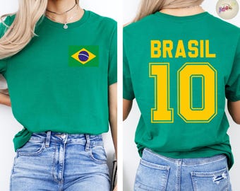Brasil Soccer 2026 T-Shirt, Brazilian Football Fan Shirt, Country Flag Tee