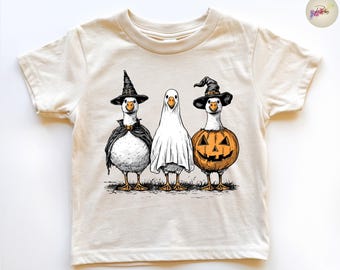 Kids Halloween Goose Shirt, Spooky Season Toddler Tee