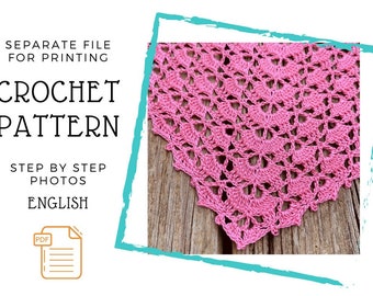 Crochet PATTERN - Boho Crochet Bandana - Crochet Kerchief DIY - Crochet Bandanna Pattern