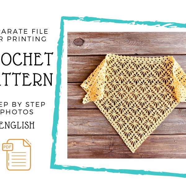 Crochet PATTERN - Boho Crochet Bandana - Crochet Bandanna Pattern