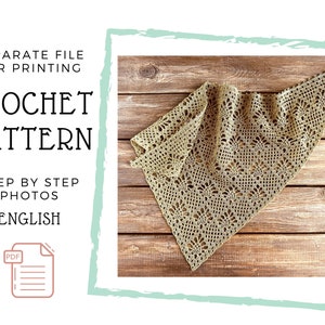 Modello per bandana all&#39;uncinetto in pizzo boho: sciarpa triangolare per la testa (modello PDF)