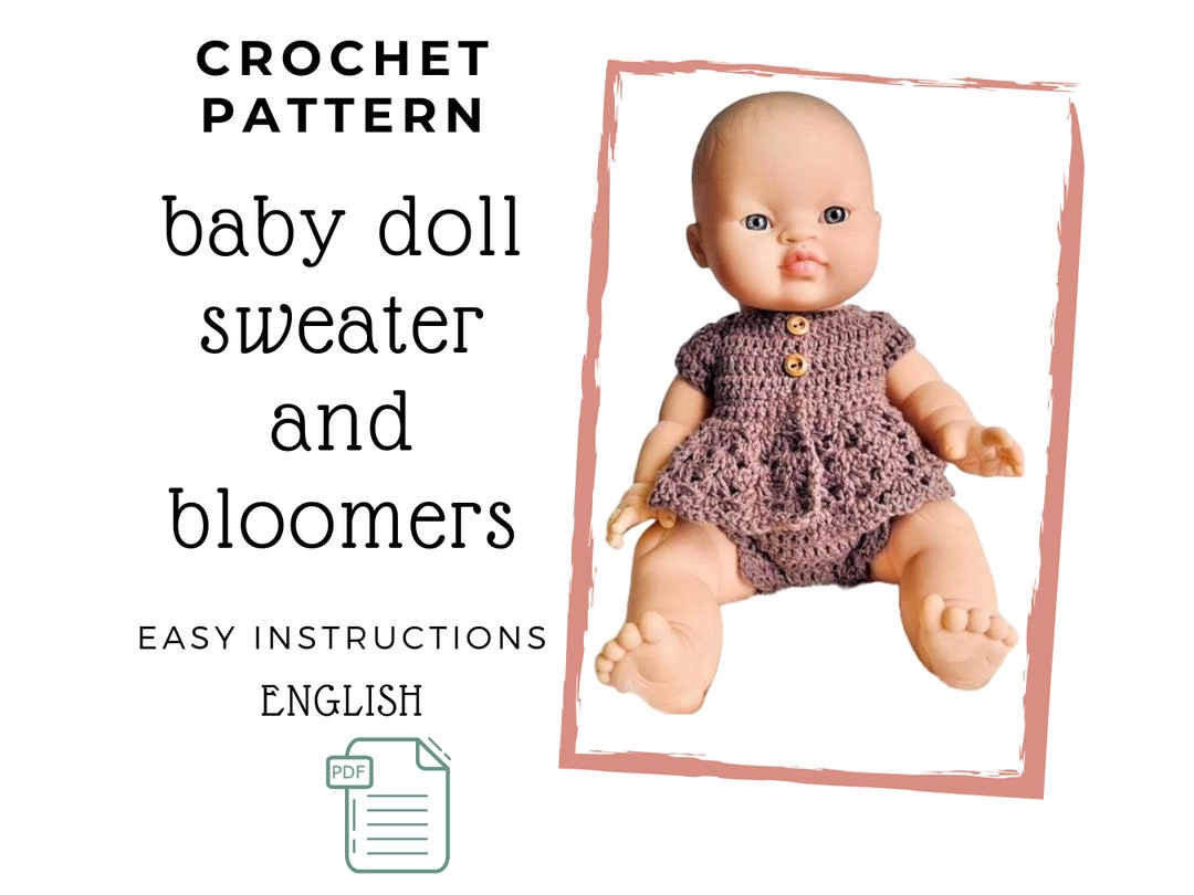 Baby Doll Sweater and Bloomers Crochet Pattern: 13-15