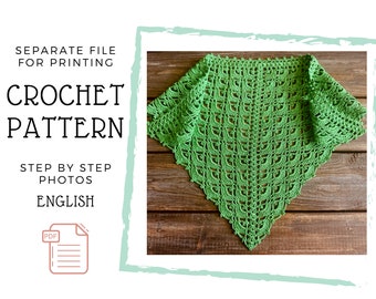 Crochet Lace Bandana Pattern: Boho Kerchief PDF (Intermediate Level)