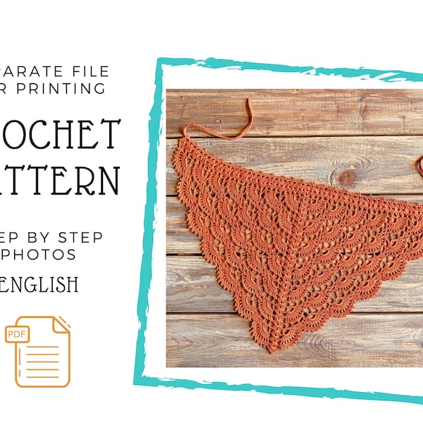 Crochet PATTERN - Boho Crochet Bandana - Crochet Bandanna Pattern